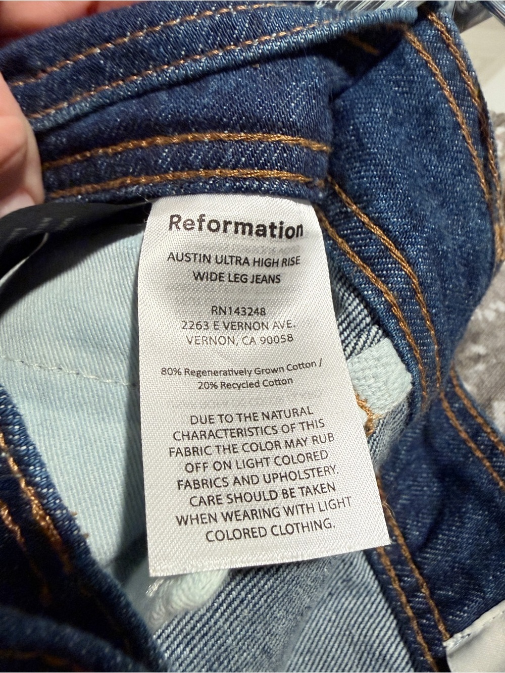 Reformation x Kacey Musgraves Austin Ultra High Rise Wide Leg Jeans Sz 33 Elwood - Picture 5 of 11